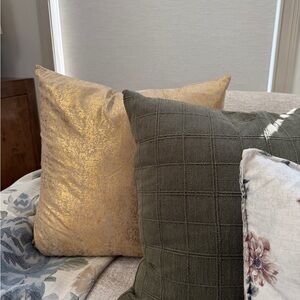 Gold Metallic Throw Pillow
